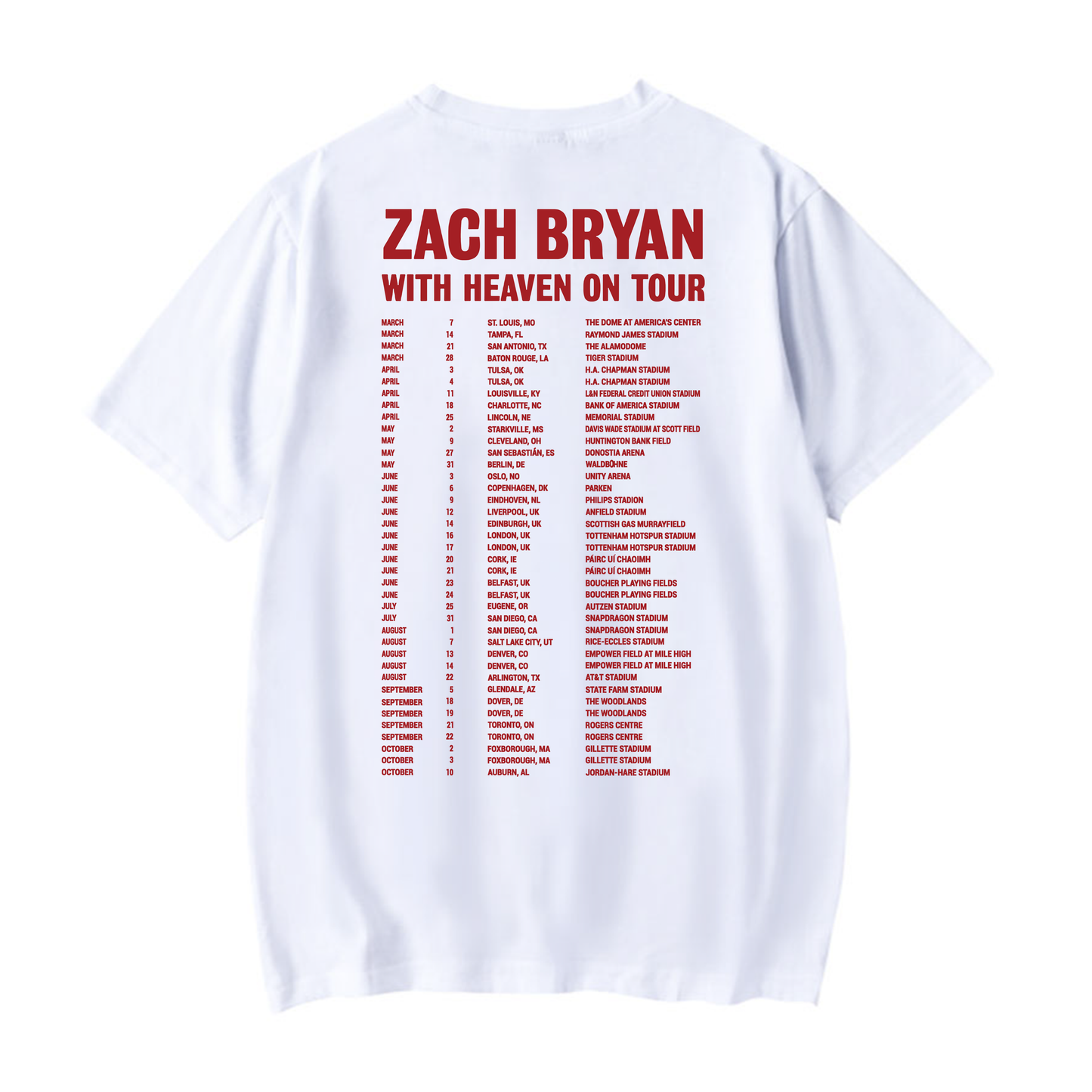 With Heaven on Top White Tour Tee