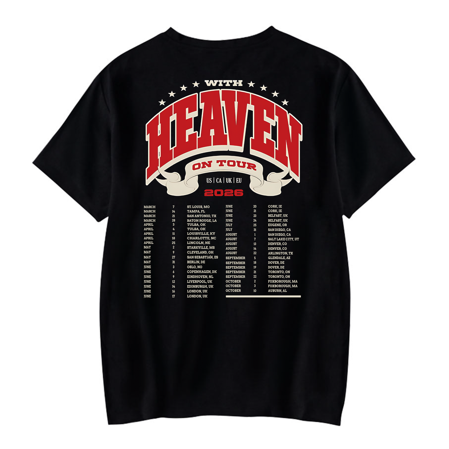 With Heaven on Top Black Tour Tee
